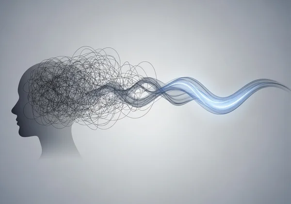 Abstract art of a mind finding clarity from confusion