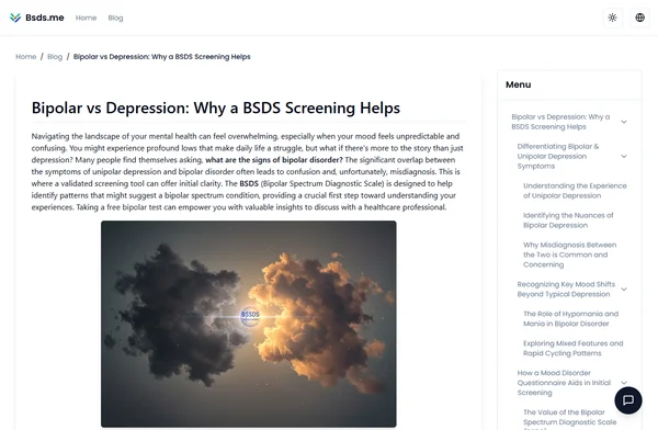 Bipolar vs Depression: Why a BSDS Screening Helps