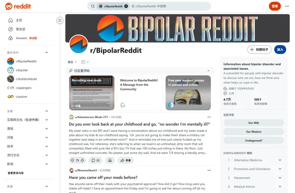 Reddit r/BipolarReddit