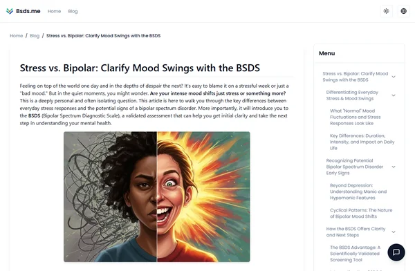 Stress vs. Bipolar: Clarify Mood Swings with the BSDS