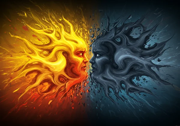 Chaotic blend of high and low moods, symbolizing mixed episode