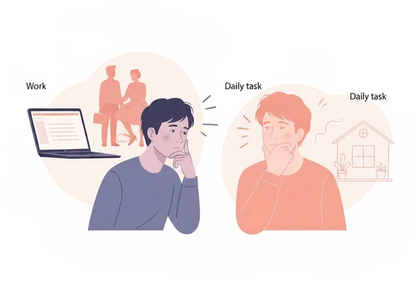 Person managing daily life challenges with mood swings