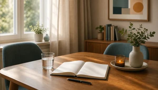 Mood tracking journal on desk